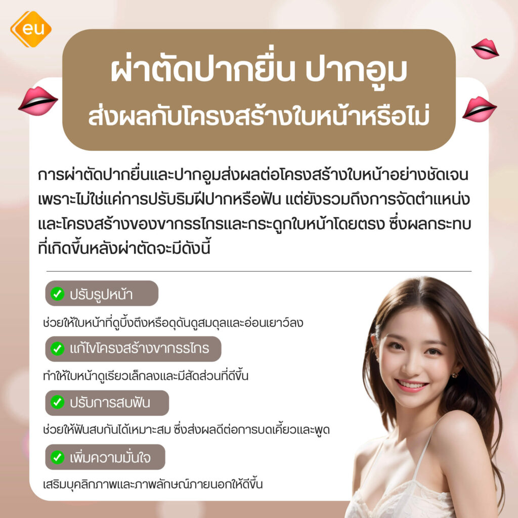 ผ่าตัดปากยื่น ปากอูม มีผลเสียต่อโครงหน้าไหม