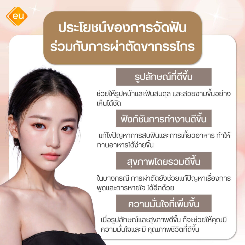 จุดเด่นของการจัดฟันร่วมกับการผ่าตัดขากรรไกร