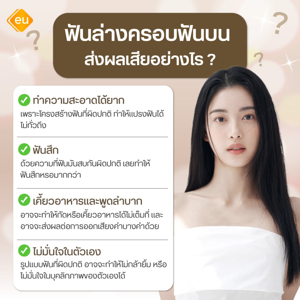 ฟันล่างครอบฟันบน เป็นผลเสียอะไรไหม